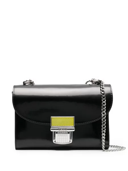 Geanta de piele Msgm din piele negru