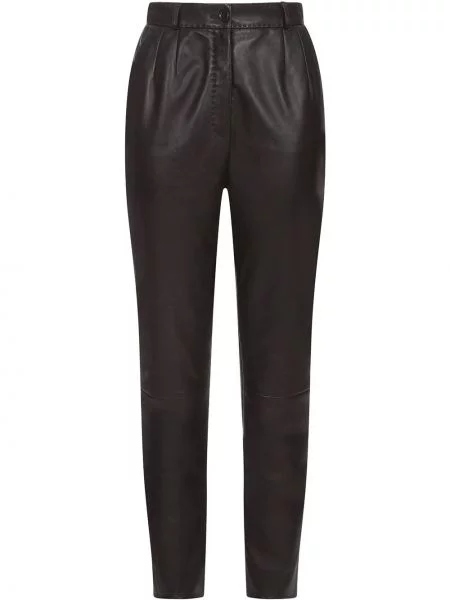 Spodnie Dolce And Gabbana skórzane czarne