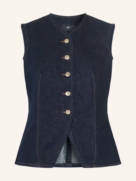7 For All Mankind Džínová Vesta tmavě modrá