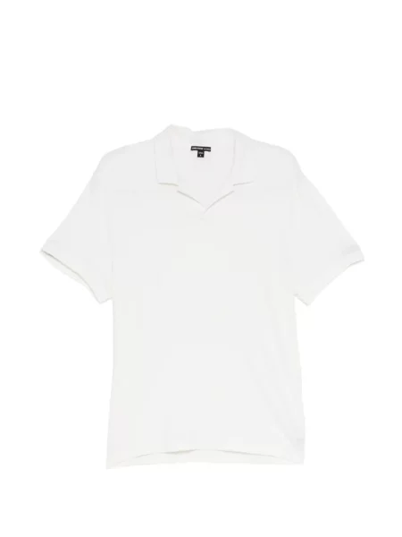 Gulerat scurt tricou polo James Perse alb