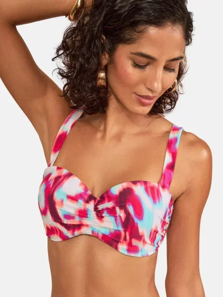 Love & roses Sutien costum de baie crem / deschis / magenta / roz zmeură albastru