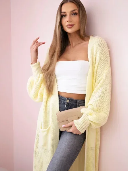 Cardigan Kesi Włoski lung galben