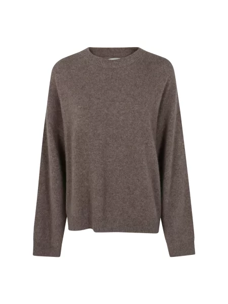 Sweter Loulou De Saison wełniany brązowy