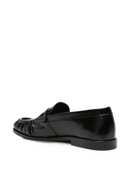 Pantofi loafer Vinny's din piele cu volane negru