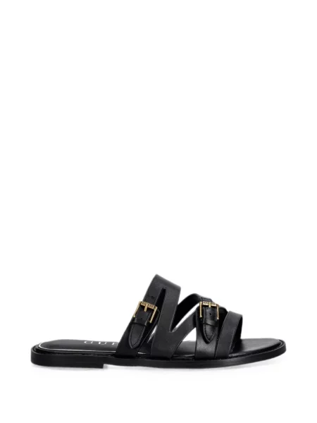 Sandale Guess din piele cu cataramă negru