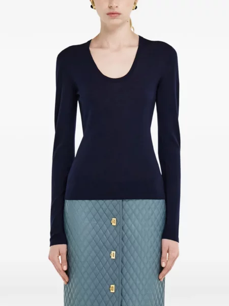 Ușor top Ferragamo de lână albastru