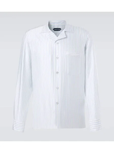 Svilena prugasta košulja Tom Ford bijela