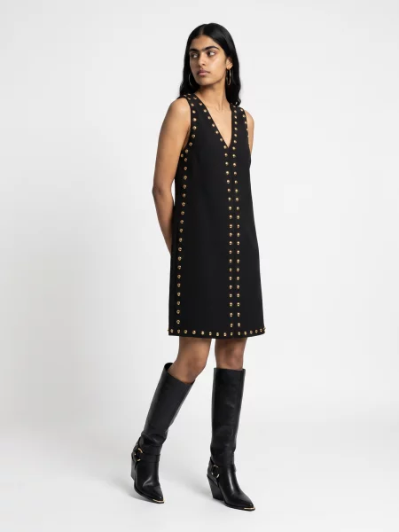 Rochie mini Michael Michael Kors cu decolteu în V negru