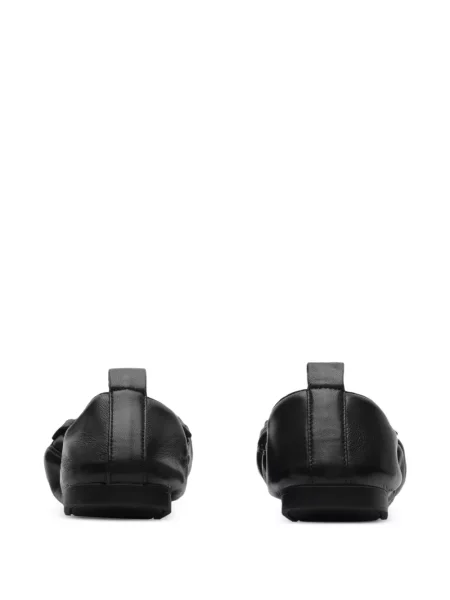 Bőr loafer Burberry fekete