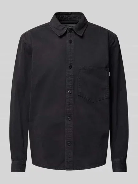 Koszula casualowa o kroju regular fit z detalem z logo Review czarna