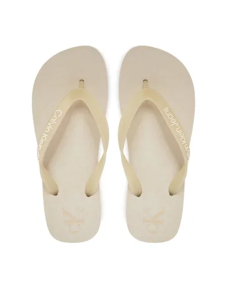 Japonki Calvin Klein Beach Sandal Flatform Tpu eggshell/bright white białe