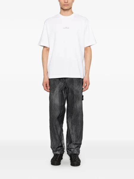 Графичен тениска Stone Island камъни бяло