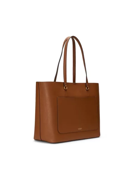 Shopperka Ralph Lauren skórzana brązowa
