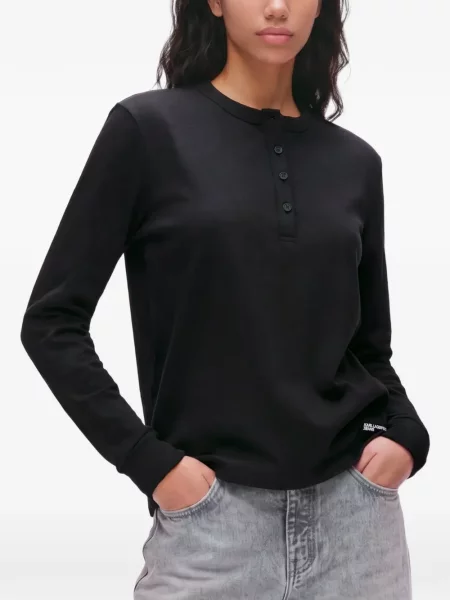 Top Karl Lagerfeld Jeans s autogramom crna