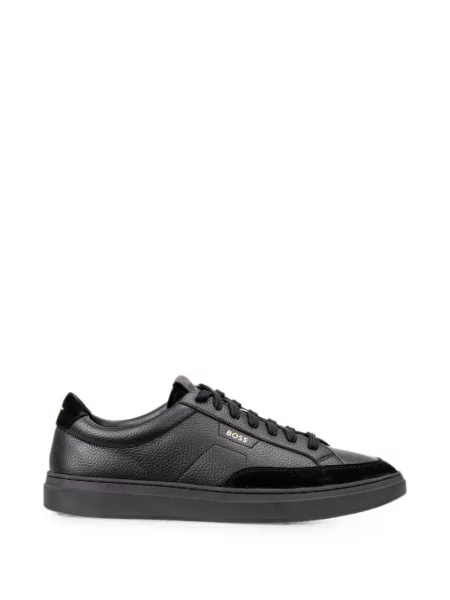 Sneakerși Boss din piele negru