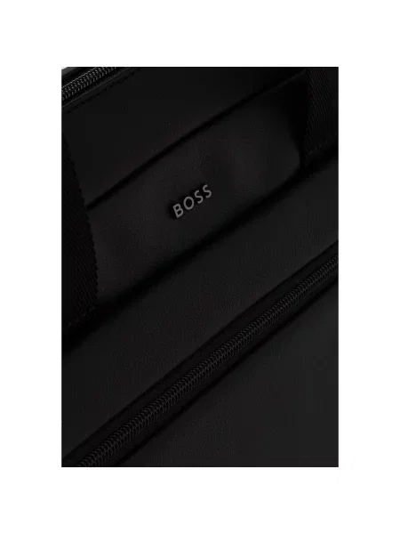 BOSS taška na notebook pánska z imitácie kože Jace_Doc Case čierna