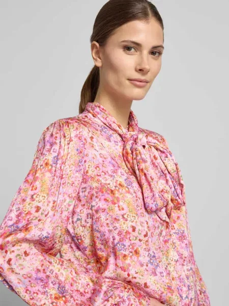 Koszula-bluza o kroju relaxed fit z czystej Rich & Royal różowa