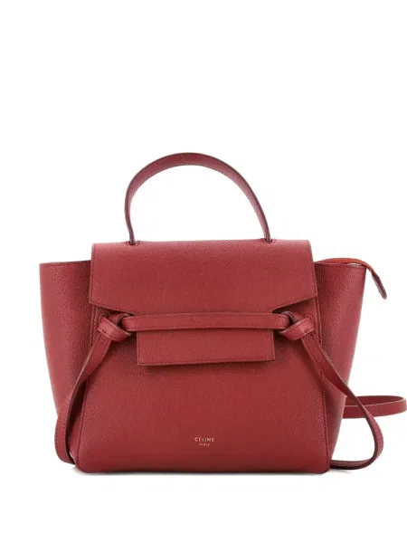 Cu centură curea Celine Pre-owned din piele roșu