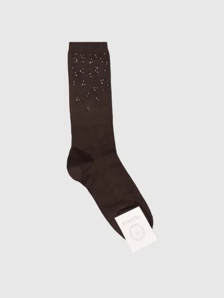 Шкарпетки з кристалами Peserico коричневі