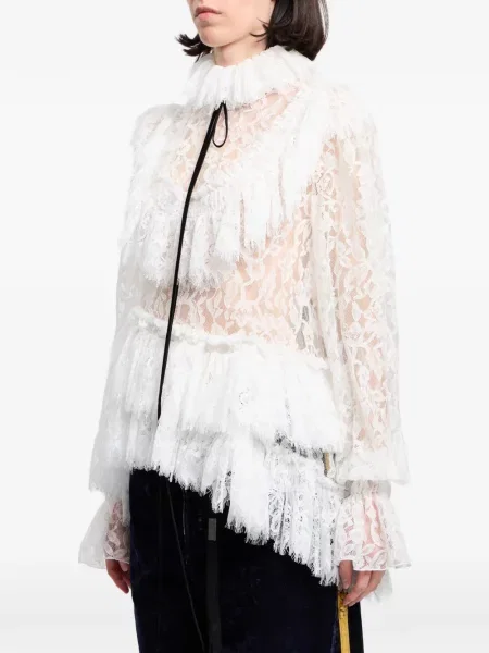 Μπλούζα Ann Demeulemeester με βολάν paisley με δαντέλα λευκό