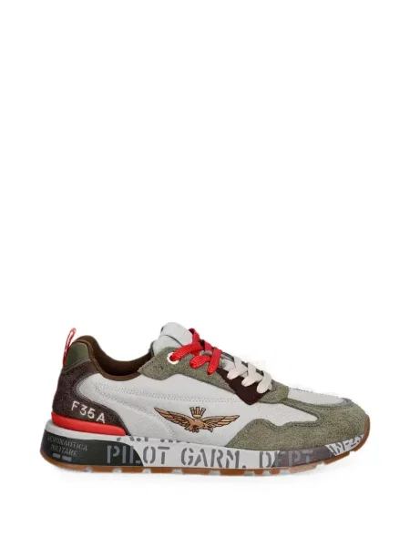 Sneakerși Aeronautica Militare cu broderie verde