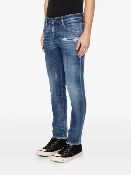 Blugi Dsquared2 zdrențuiți alb