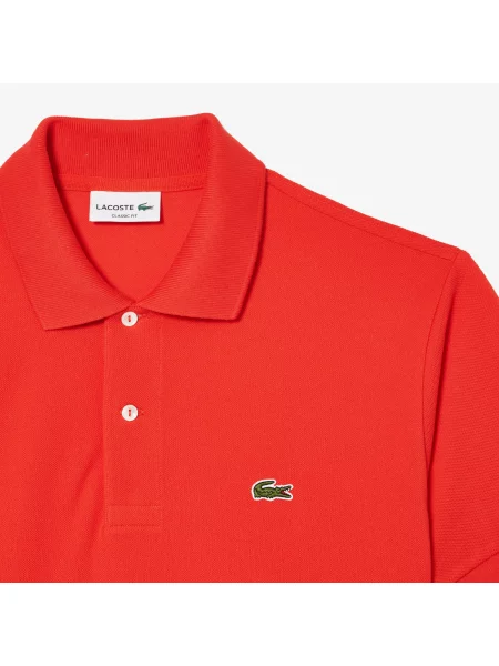 Lacoste Koszulka Polo Oryginał Petit Piqué czerwona