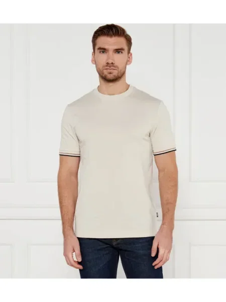 BOSS Tricou Thompson bej deschis negru