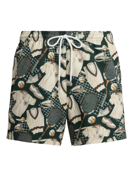 Slip de baie Ralph Lauren Purple Label cu imagine tenis cu cordon verde
