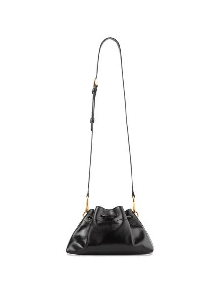Кожена чанта Jimmy Choo с връзки черно