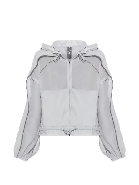 Jachetă cu glugă Adidas By Stella Mccartney cu glugă gri