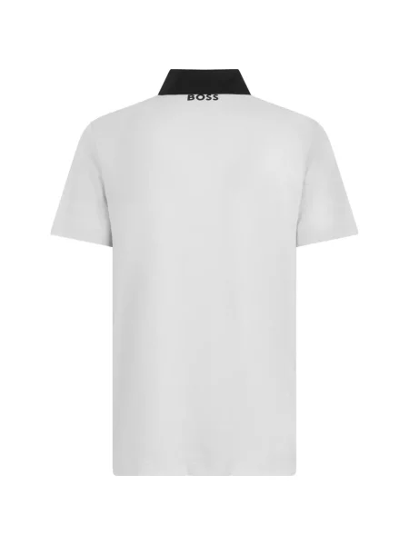 Scurt tricou polo Boss cu imagine alb