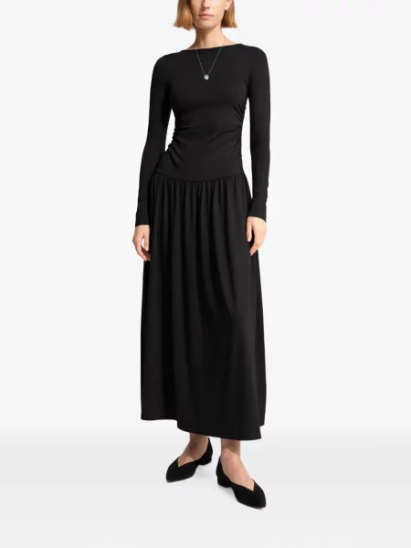 Rochie maxi Marcella cu volane negru