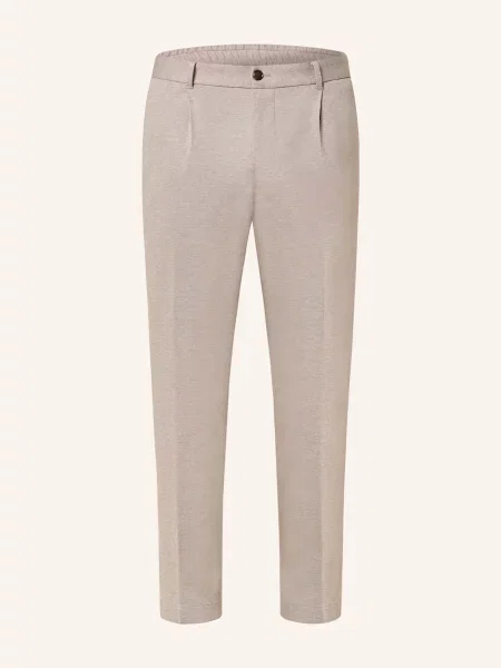 Joop! Oblekové Kalhoty Lester Loose Fit Z Žerzeje light beige béžové