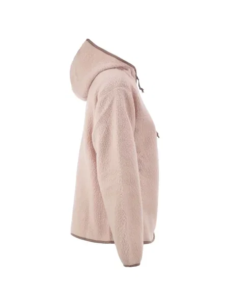 Geacă Patagonia din fleece cu glugă roz
