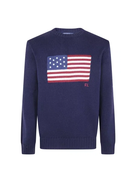 Sweter Polo Ralph Lauren z długim rękawem niebieski