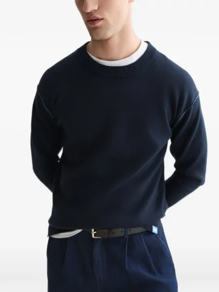 Пуловер Scotch & Soda с кръгло деколте синьо