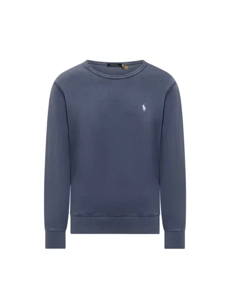 Lekka bluza Ralph Lauren z długim rękawem z okrągłym dekoltem niebieska