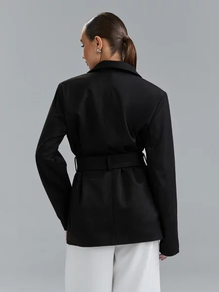 Жакет ISSA Plus штучна замша чорний