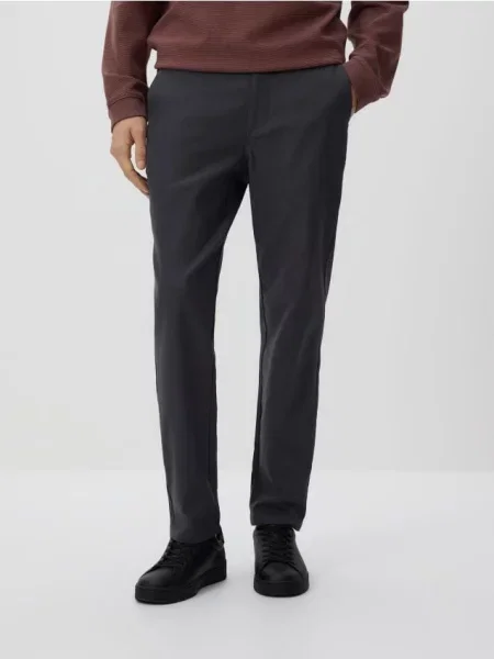 Reserved Штани-чиноси carrot fit темно-сірий сірі