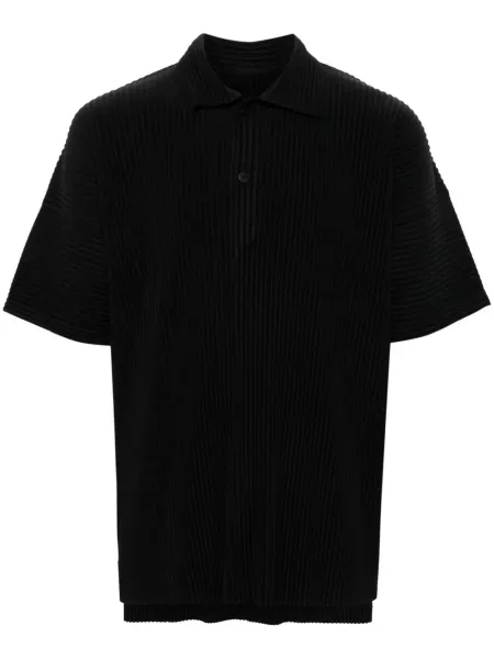 Tricou polo Homme Plisse Issey Miyake negru