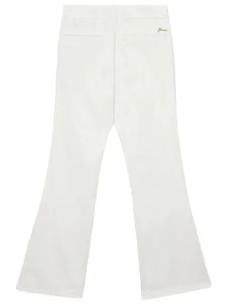 Guess Medžiaginės kelnės Bootcut Fit balta
