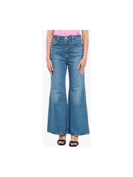 Levi's Dżinsy Ribcage Bell Kobiety jednolity niebieski