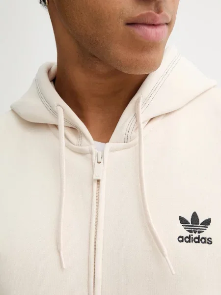 Однотонный свитер Adidas Originals с капюшоном бежевый