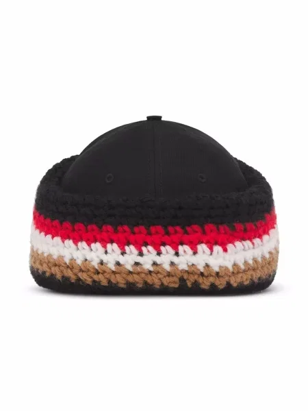 Pletená kšiltovka Burberry černá