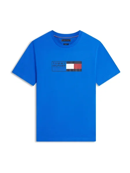 TOMMY HILFIGER Tricou BRAND LOVE albastru / bleumarin / roșu alb