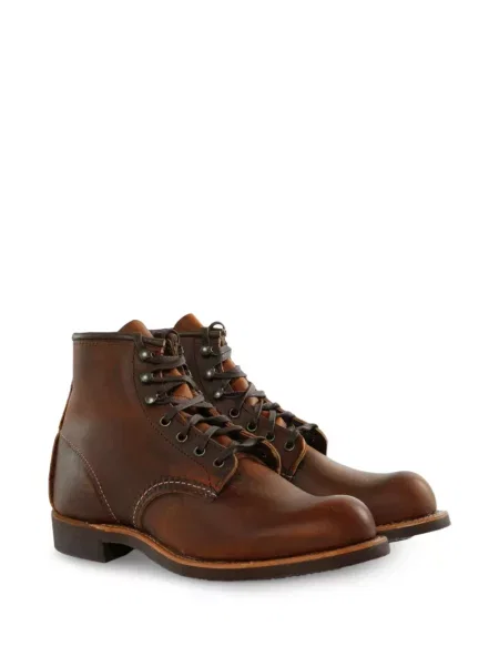 Fűzős bőr bokacsizma Red Wing Shoes piros