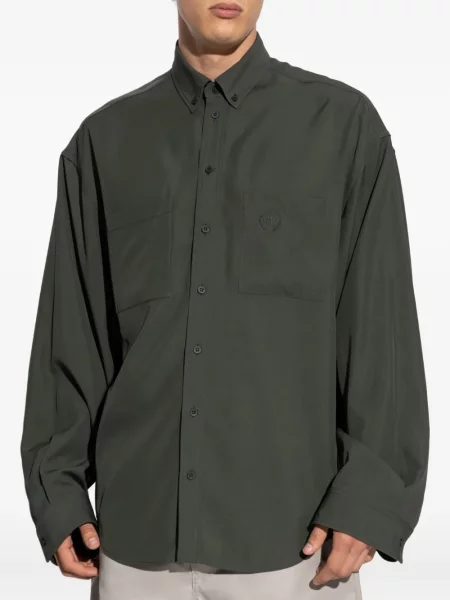 Cămașă Balenciaga cu broderie verde