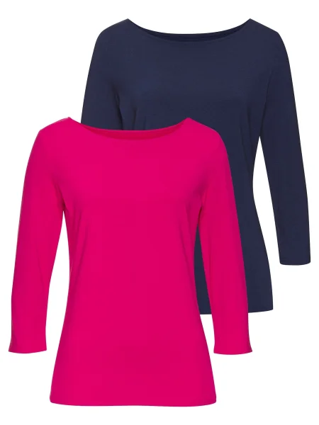 LASCANA Tricou bleumarin roz