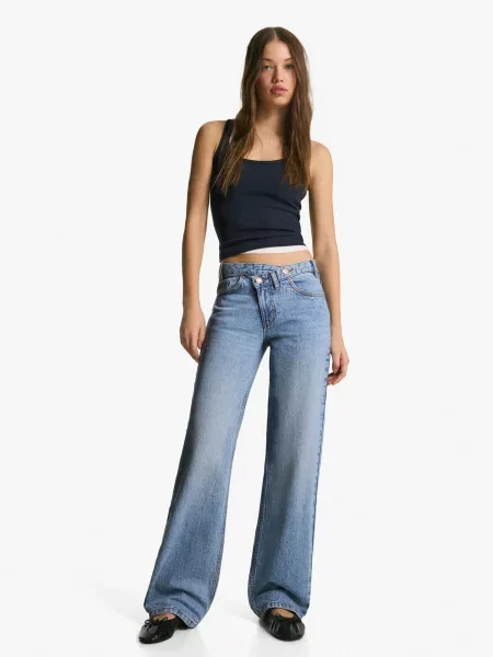 Bershka Džínsy denim modrá